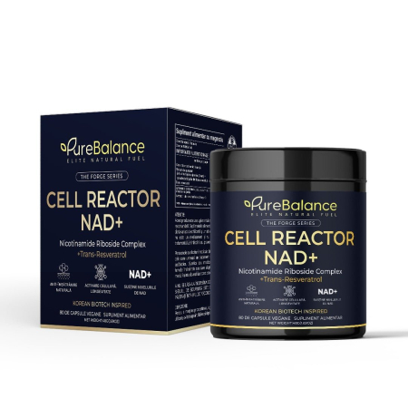 Longevitate & Regenerare - Pure Balance Cell Reactor NAD+ & Trans-Resveratrol 700 mg - 80 Capsule (40 Zile)