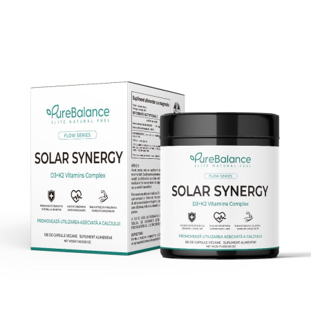 Suplimente orale - Pure Balance Vitamina D3 4000 UI + K2 Solar Synergy - 180 Capsule (6 Luni)