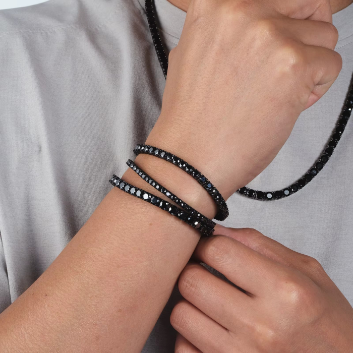 Brățară Tennis Bărbați Moissanite Full Black | Una Vida [3]