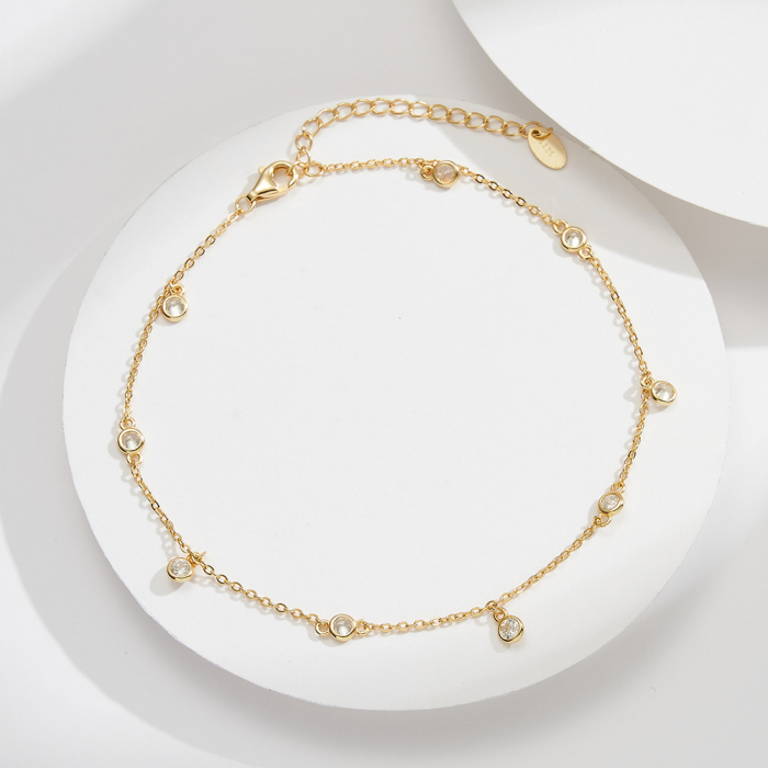 Bratara de Picior Una Vida Sparkle, Argint Placat cu Aur [3]