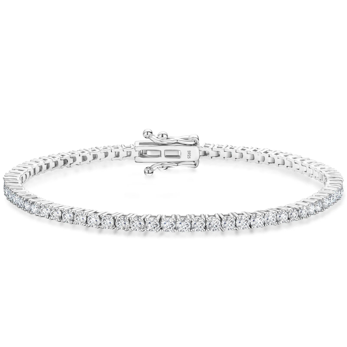 Bratara Tennis 2 mm Argint, pietre Moissanite, 16.5 cm [1]