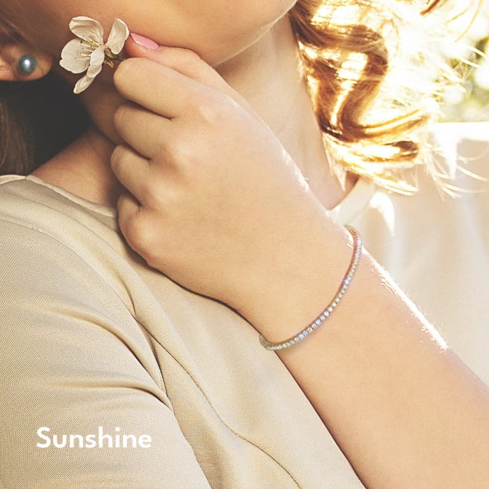 Bratara Tennis 2 mm Argint, pietre Moissanite, 16.5 cm [2]