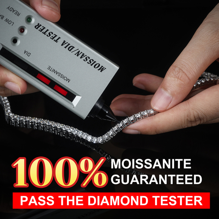 Bratara Tennis 2 mm Argint, pietre Moissanite, 16.5 cm [5]