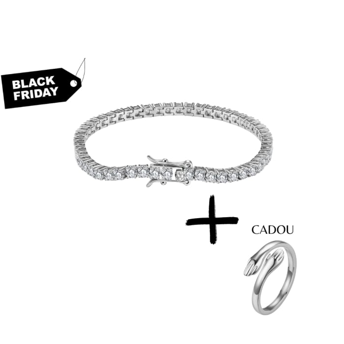 Bratara Tennis UNA VIDA 3mm, Masura 16,5cm, Argint 925 [1]