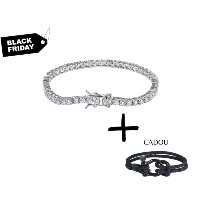 Bratara Tennis Argint, 3mm, pentru barbati, Una Vida [1]