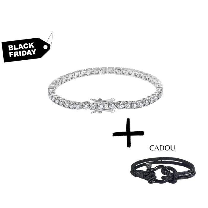 Bratara Tennis Una Vida 4mm for Men, Masura 19cm, Argint [1]