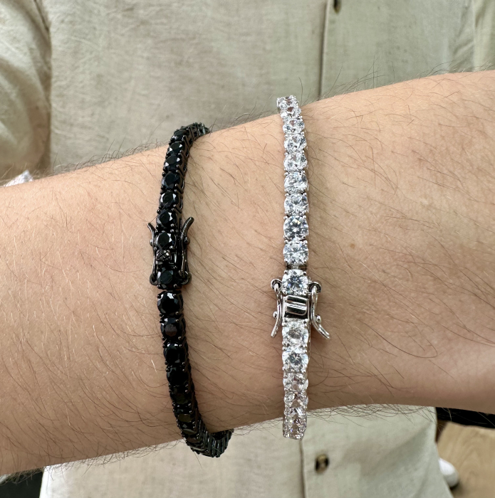 Bratara Tennis Una Vida 4mm for Men, Masura 19cm, Argint [6]