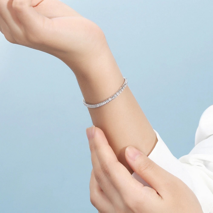 Bratara Tennis Una Vida Princess Cut, Argint 925 [2]