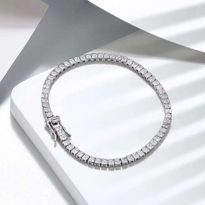 Bratara Tennis Una Vida Princess Cut, Argint 925 [3]