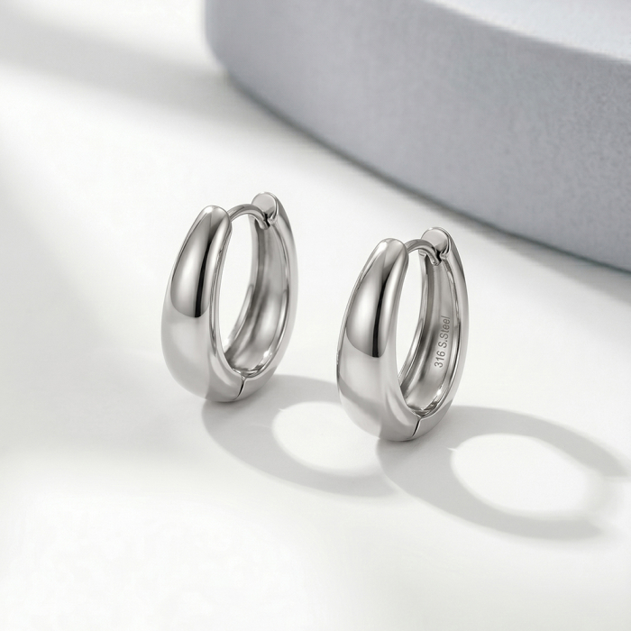 Cercei Elements Silver din Oțel Inoxidabil 316L [2]