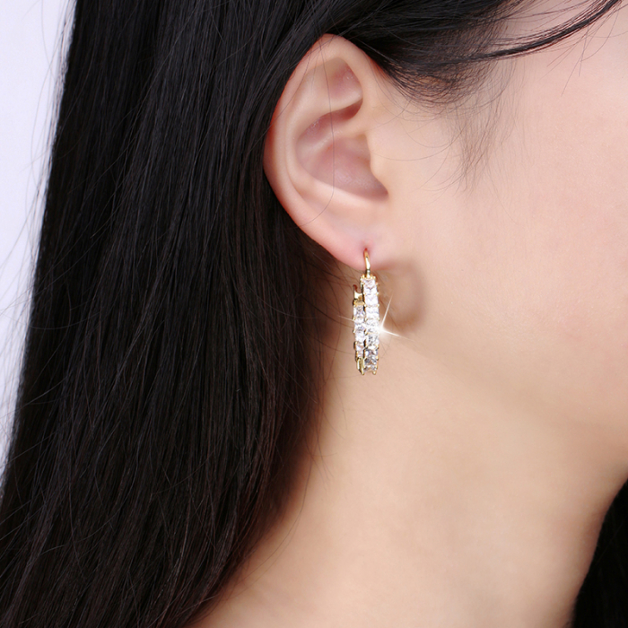 Cercei Eternity Rotunzi cu Cristale Zirconia Auriu [3]