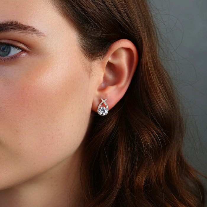 Cercei Gloria din Argint 925 cu Moissanite 2 CT [2]