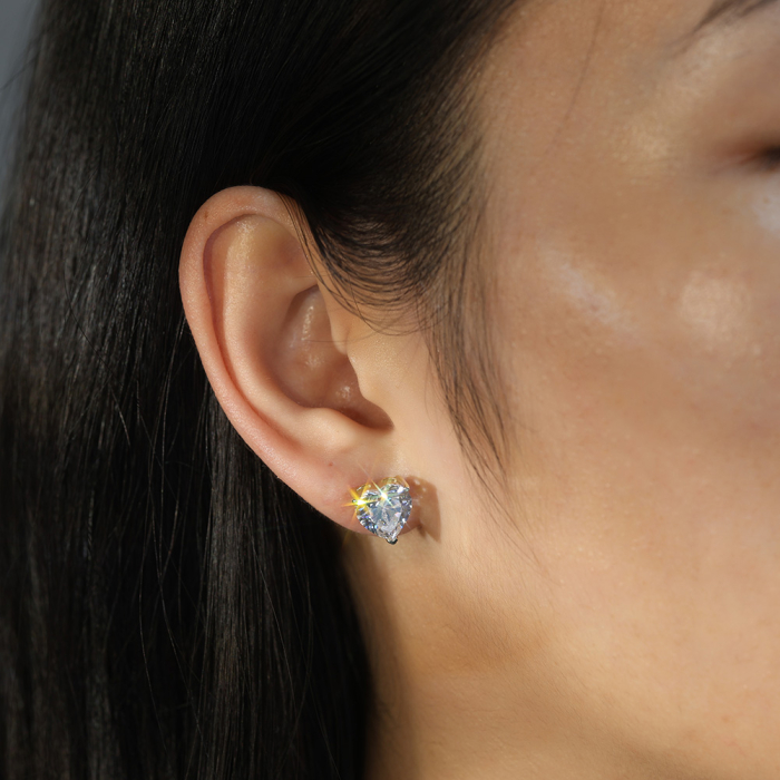 Cercei Inima Stud cu Zirconiu, Argint 925 [3]