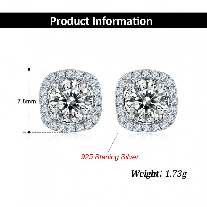 Cercei AMOR Una Vida Moissanite 0.5 ct, Argint 925 [2]