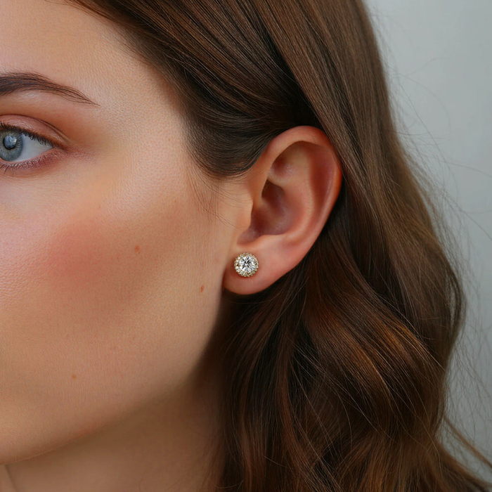 Cercei Royal Spark cu Moissanite 0.5 ct, Argint Placat cu Aur [3]