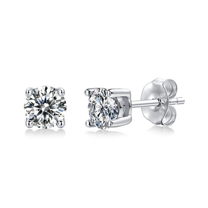 Cercei Stud Una Vida Diamant Moissanite 0.5ct, Argint 925v [2]