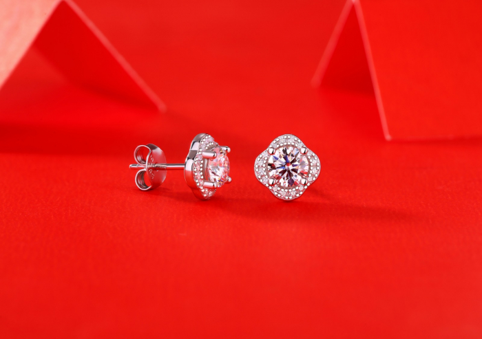 Cercei Una Vida Amalfi cu Diamant Moissanite 0.5ct, Argint 925 [2]