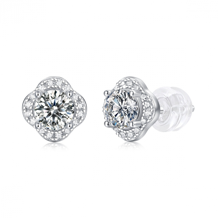 Cercei Una Vida Amalfi cu Diamant Moissanite 0.5ct, Argint 925 [3]