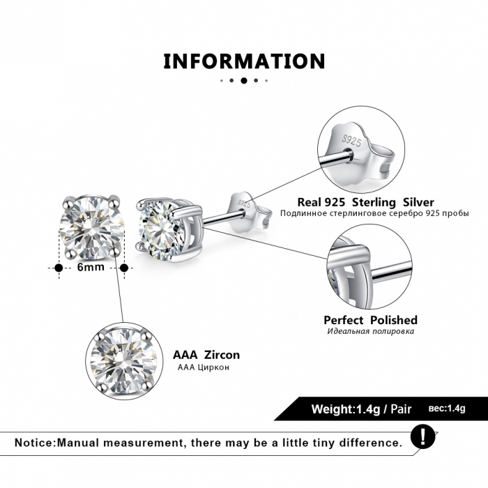 Cercei Una Vida Diamond Cut Alb, Argint [5]