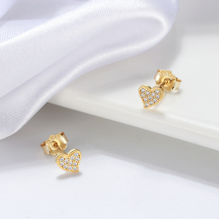 Cercei Una Vida Heart Gold, Argint 925 [2]