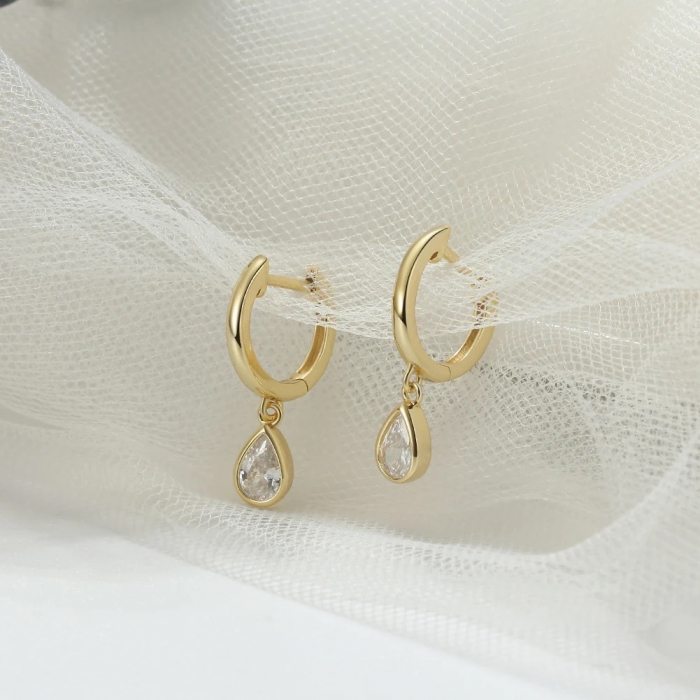 Cercei Una Vida Magic Drop din Argint Placati cu Aur 18k [3]