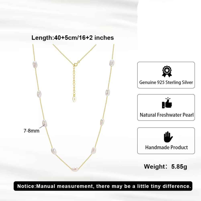 Colier cu Perle de Cultura, Rio, Argint Placat cu Aur [4]