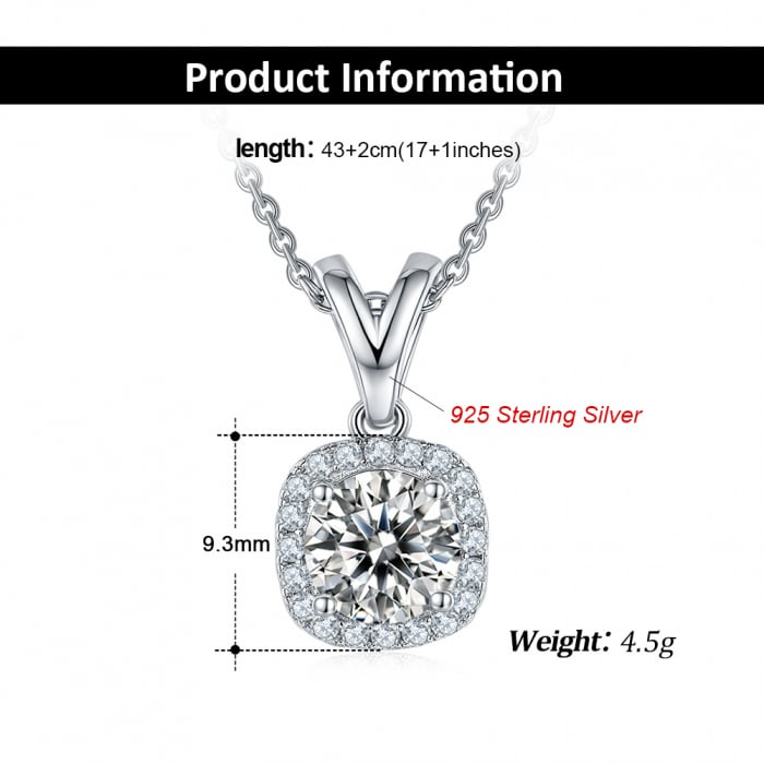 Colier AMOR Una Vida Diamant Moissanite 1ct, Argint 925 [2]