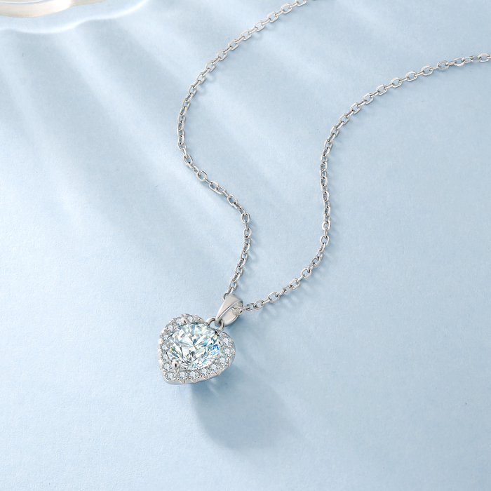 Colier Inima Diamond cu Moissanite, Argint 925 [3]