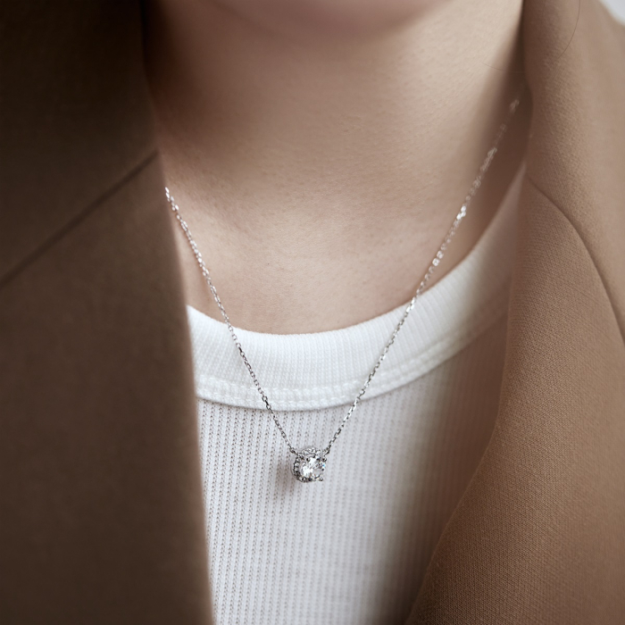 Colier Luna din Argint 925 cu Zirconiu Alb, Una Vida [3]