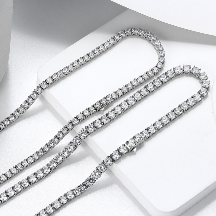 Colier Tennis Una Vida Diamond Cut 3mm, Argint 925 [5]