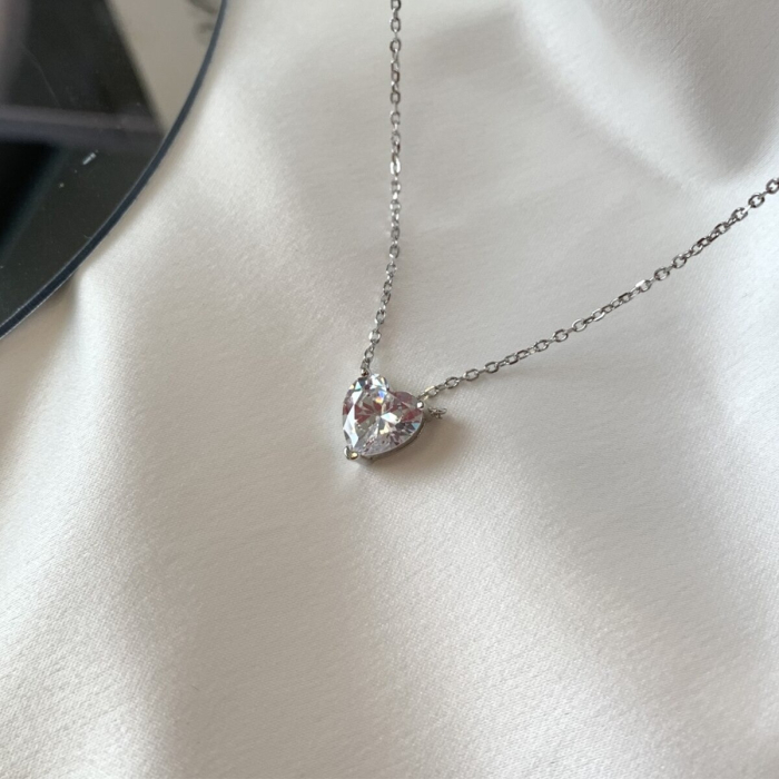 Colier Valentine's Heart Alb Una Vida, Argint 925 [3]