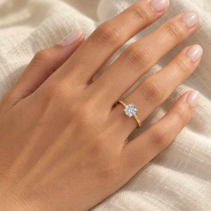 Inel de Logodna Amalfi cu Piatra Moissanite 1 ct, Argint 925 [4]