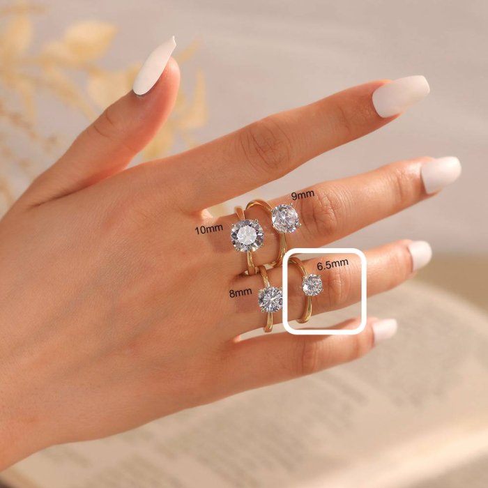 Inel de Logodna Amalfi cu Piatra Moissanite 1 ct, Argint 925 [2]