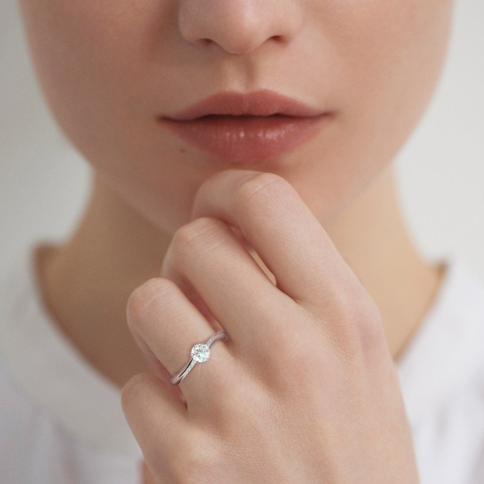 Inel de Logodna Una Vida Promise cu Moissanite, Argint 925 [2]