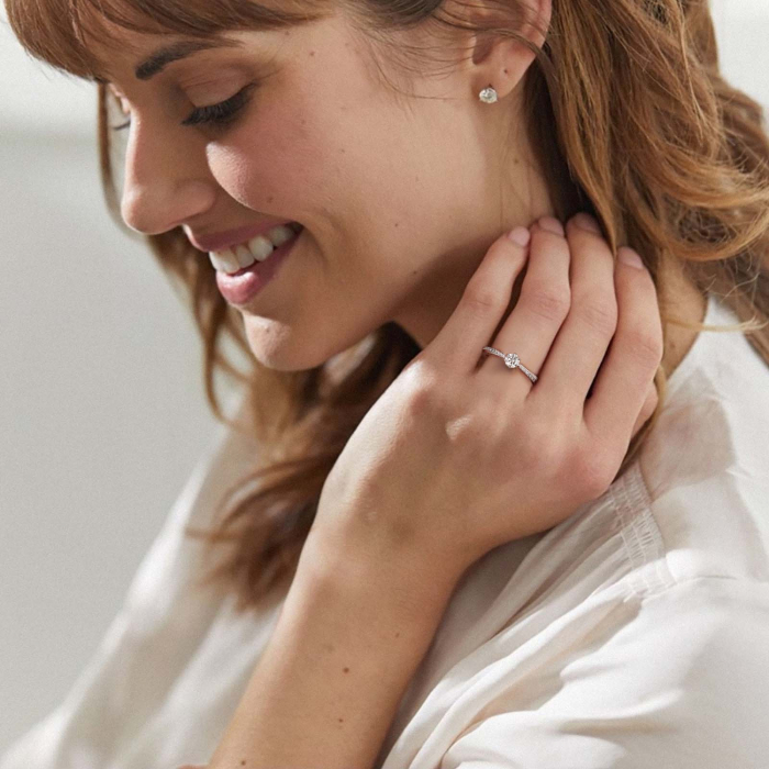 Inel de Logodna Una Vida Promise cu Moissanite, Argint 925 [4]