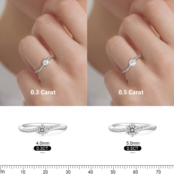 Inel de Logodna Una Vida Promise cu Moissanite, Argint 925 [5]