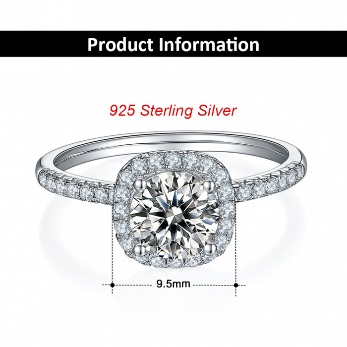 Inel AMOR Una Vida Diamant Moissanite 1ct, Argint 925 [3]