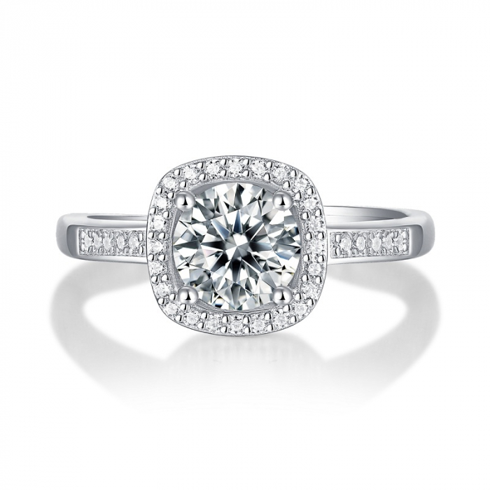Inel Monaco cu Diamant Moissanite, Argint 925, Ajustabil [5]
