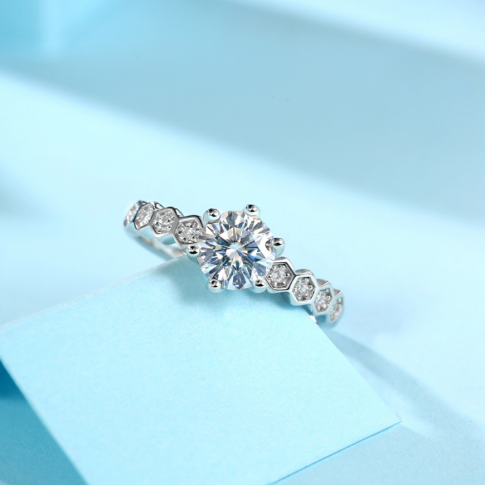 Inel Una Vida Casablanca cu Diamant Moissanite, Argint 925 [2]