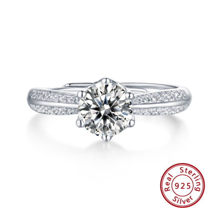 Inel Una Vida Ibiza cu Diamant Moissanite, Argint 925 [2]