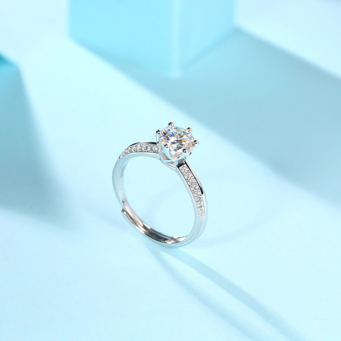 Inel Una Vida Ibiza cu Diamant Moissanite, Argint 925 [4]