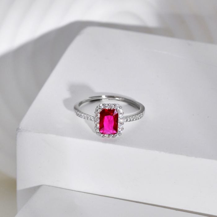 Inel Una Vida Ruby din Argint, Ajustabil [4]