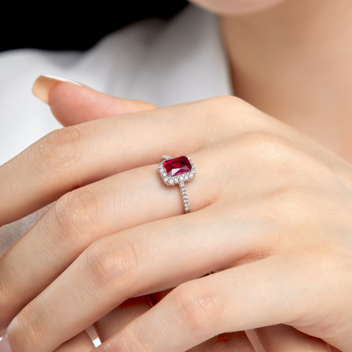 Inel Una Vida Ruby din Argint, Ajustabil [3]
