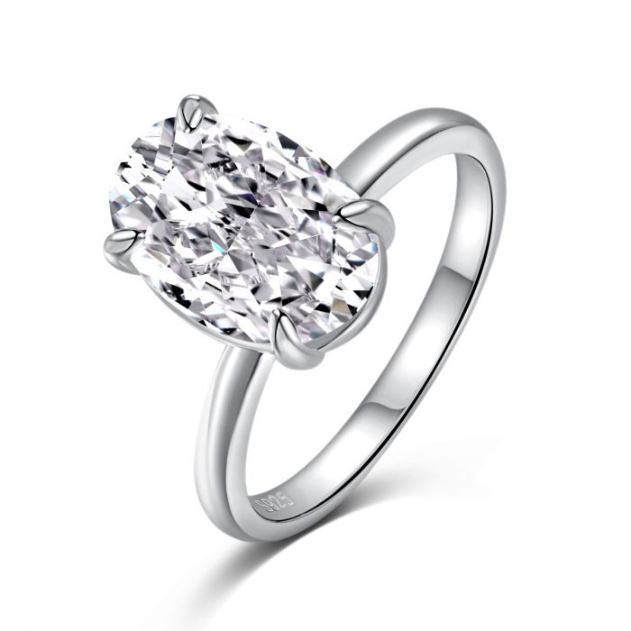 Inel Una Vida Taietura Tip Diamant Oval, Argint 925 [3]