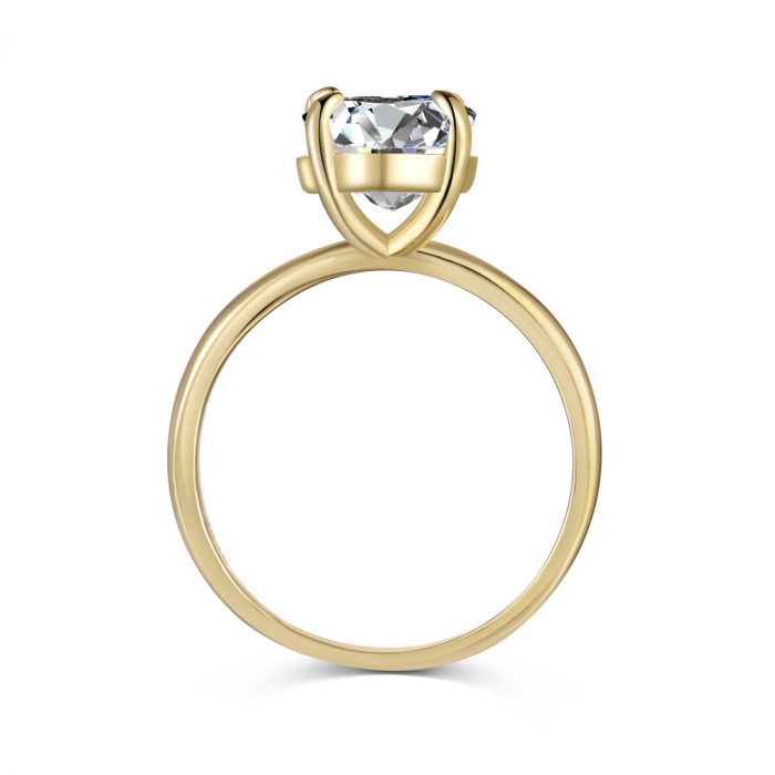 Inel Una Vida Taietura Tip Diamant Oval, Argint Placat cu Aur [2]