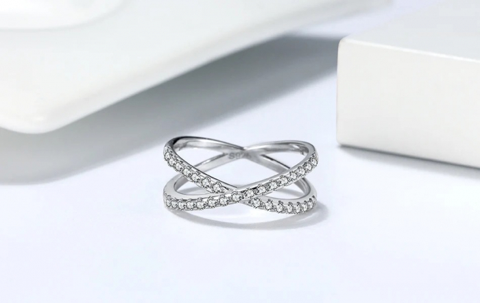 Inel Una Vida X Shape din Argint 925 cu Zirconiu [2]