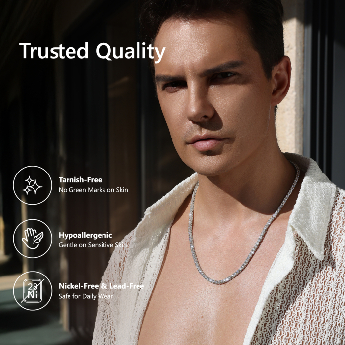 Lant Tennis 4mm, Una Vida Elements, pentru barbati, 55 cm [2]