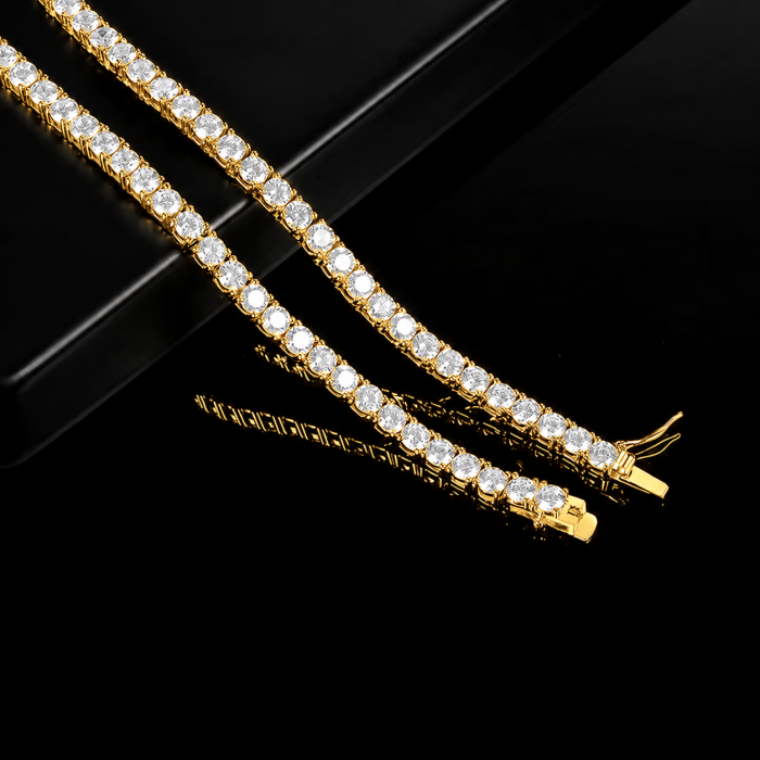 Lant Tennis Gold Elements 3 mm, 45 cm, Otel Inoxidabil [2]