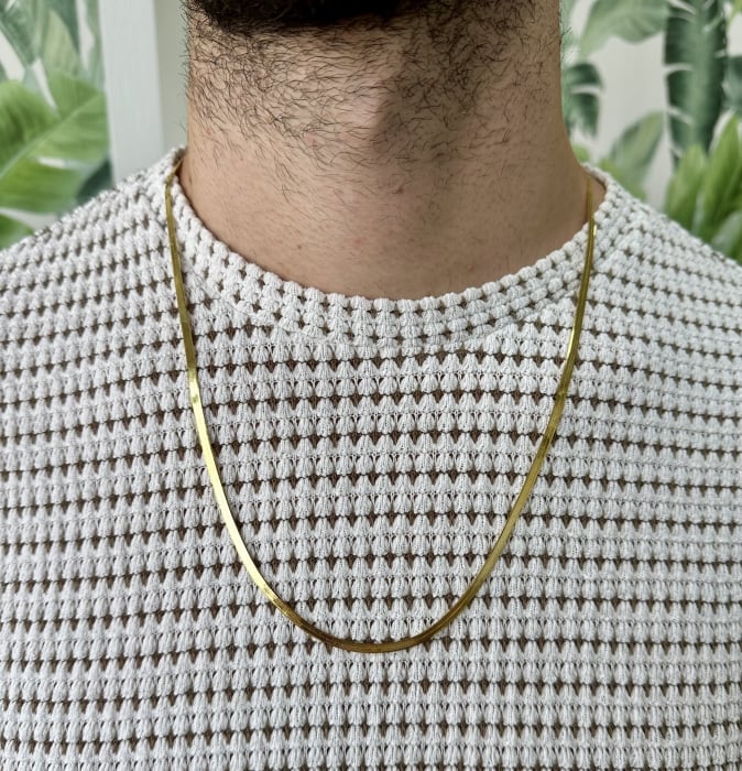 Lant Una Vida Snake For Men, Argint, Lungime 60 cm [5]