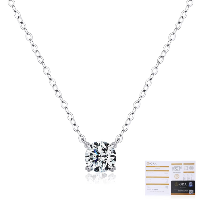 Pandant cu Lant Moissanite 1ct, Argint 925 [5]